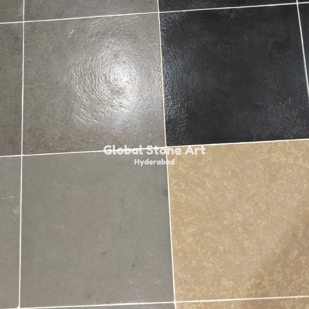 Tandur Limestone Colour Sample Set - Grey, Black, Blue & Yellow Diamond Finish