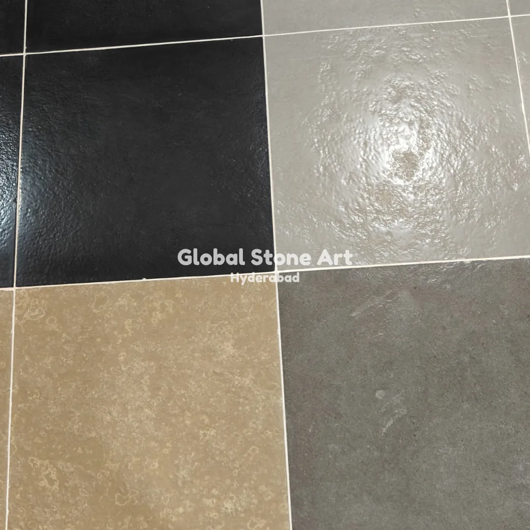 Tandur Limestone Finish Sample Set - Black, Grey & Yellow Comparison