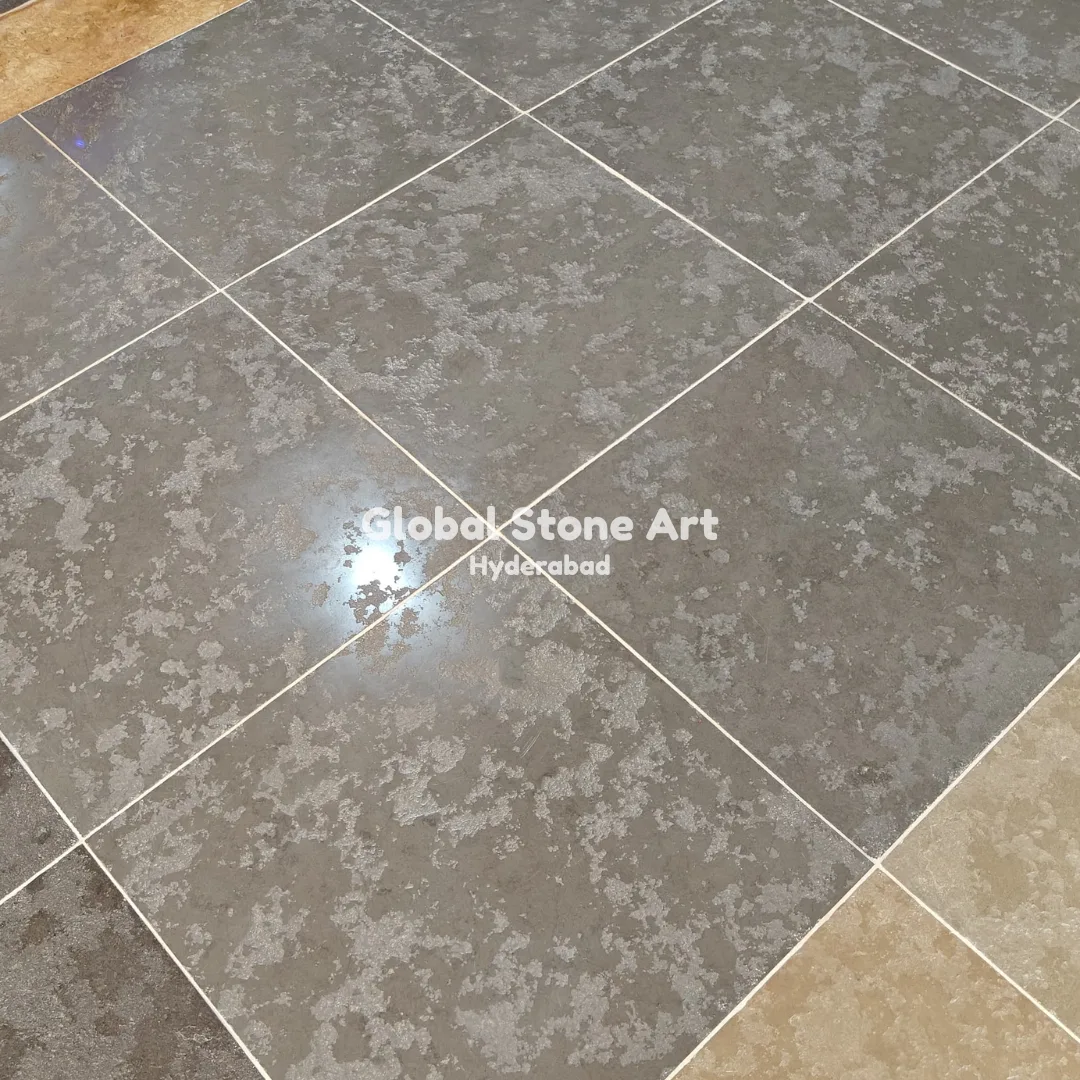Tandur Grey Limestone Flooring Tiles - Semi Mirror Finish